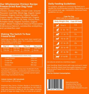 Show full view: Shepherd Boy Farms Chicken Recipe Freeze-Dried Dog Food, 48-oz bag slide 3 of 9