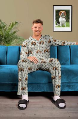 Show full view: ISlide Personalized Golf Tee Pattern Pet Pajamas, Great White, Small slide 2 of 3
