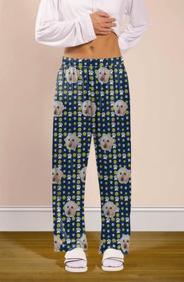 Show full view: ISlide Personalized Tennis Ball Pet Pajama Bottoms, Dark Green, Medium slide 2 of 2