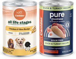 CANIDAE PURE Limited Ingredient Duck & Turkey Recipe + Chicken & Rice Formula Canned Dog Food slide 1 of 9
