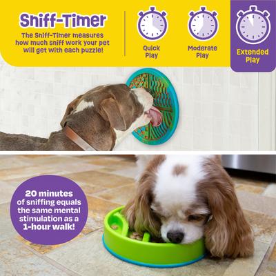 Show full view: Brightkins Circle 2-in-1 Slow Feeder & Lick Mat Treat Dispensing Dog Toy, Multi Color, 8.64 x 8.64 x 1.77-in slide 5 of 10