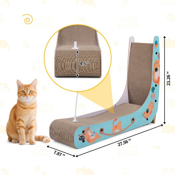 Show full view: Coziwow L-Shaped Cat Scratcher Toy, Blue slide 2 of 9