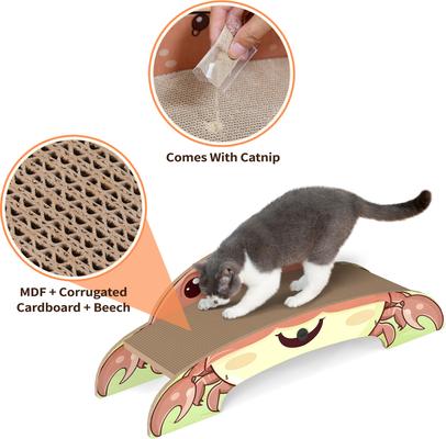 Show full view: Coziwow Wave Crab-Inspired Cat Scratcher Bed with Catnip, Pink slide 9 of 12
