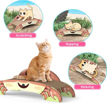 Show full view: Coziwow Wave Crab-Inspired Cat Scratcher Bed with Catnip, Pink slide 4 of 12
