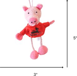 SteelDog USA Pasture Pal Pig Plush Cat Toy with Catnip Pouch slide 2 of 3