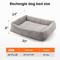 Show in main carousel: JOEJOY Rabbit Fur Leopard Print Dog & Cat Bed with Anti-Slip Bottom & Removable Cover, Grey, Large slide 7 of 8