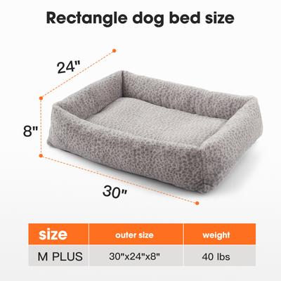 Show full view: JOEJOY Rabbit Fur Leopard Print Dog & Cat Bed with Anti-Slip Bottom & Removable Cover, Grey, Large slide 7 of 8