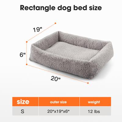 Show full view: JOEJOY Rabbit Fur Leopard Print Dog & Cat Bed with Anti-Slip Bottom & Removable Cover, Grey, Small slide 7 of 8