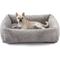 Show in main carousel: JOEJOY Rabbit Fur Leopard Print Dog & Cat Bed with Anti-Slip Bottom & Removable Cover, Grey, Small slide 1 of 8
