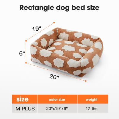 Show full view: JOEJOY Jacquard Cloud Square Dog & Cat Bed with Anti-Slip Bottom & Removable Cover, Brown, Small slide 8 of 9