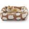 Show in main carousel: JOEJOY Jacquard Cloud Square Dog & Cat Bed with Anti-Slip Bottom & Removable Cover, Brown, Small slide 1 of 9