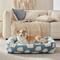 Show in main carousel: JOEJOY Jacquard Cloud Square Dog & Cat Bed with Anti-Slip Bottom & Removable Cover, Blue, Medium slide 3 of 8