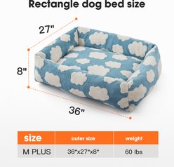 JOEJOY Jacquard Cloud Square Dog & Cat Bed with Anti-Slip Bottom & Removable Cover, Cozy Clouds Blue, Large slide 2 of 7