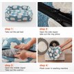 Show in main carousel: JOEJOY Jacquard Cloud Square Dog & Cat Bed with Anti-Slip Bottom & Removable Cover, Blue, Small slide 3 of 7