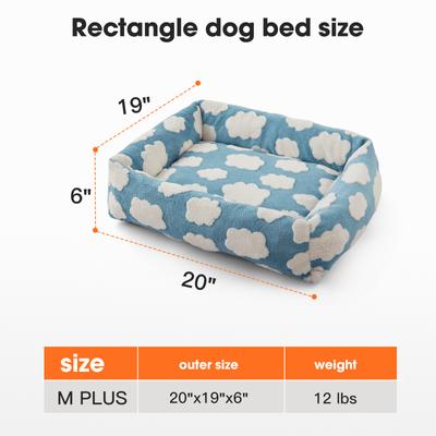 Show full view: JOEJOY Jacquard Cloud Square Dog & Cat Bed with Anti-Slip Bottom & Removable Cover, Blue, Small slide 7 of 8