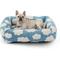 Show in main carousel: JOEJOY Jacquard Cloud Square Dog & Cat Bed with Anti-Slip Bottom & Removable Cover, Blue, Medium slide 1 of 8