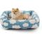 Show in main carousel: JOEJOY Jacquard Cloud Square Dog & Cat Bed with Anti-Slip Bottom & Removable Cover, Blue, Small slide 1 of 8
