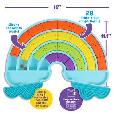 Show full view: Brightkins Calming Rainbow Treat Dispensing Dog Toy, Multi Color, 16 x 11.1 x 2-in slide 3 of 11
