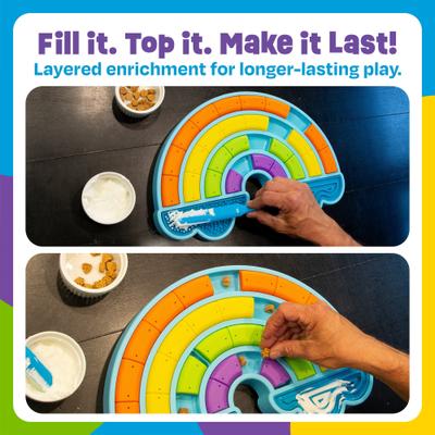 Show full view: Brightkins Calming Rainbow Treat Dispensing Dog Toy, Multi Color, 16 x 11.1 x 2-in slide 7 of 11