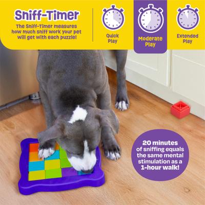 Show full view: Brightkins Pup Pixel Treat Puzzle Dispensing Dog Toy, Multi Color, 13.02 x 11 x 1.77-in slide 5 of 9