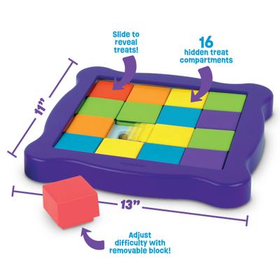 Show full view: Brightkins Pup Pixel Treat Puzzle Dispensing Dog Toy, Multi Color, 13.02 x 11 x 1.77-in slide 3 of 9