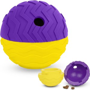 Brightkins Texture Ball Tough & Tumble Treat Dispensing Dog Toy, Multi Color, 8.19 x 6.3 x 4.13-in