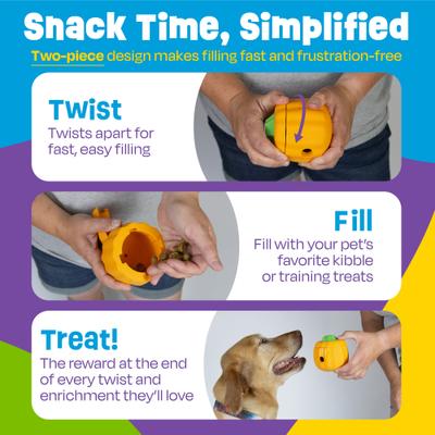 Show full view: Brightkins Pumpkin Tough & Tumble Treat Dispensing Dog Toy, Multi Color, 7.2 x 5.24 x 3.7-in slide 4 of 9