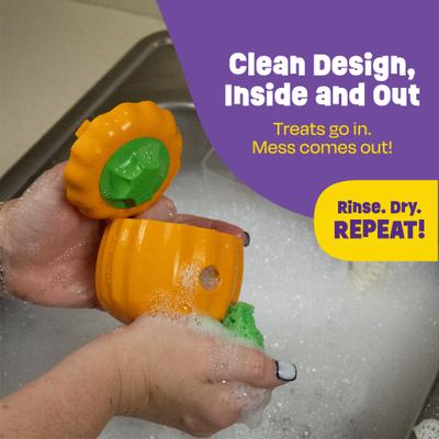 Show full view: Brightkins Pumpkin Tough & Tumble Treat Dispensing Dog Toy, Multi Color, 7.2 x 5.24 x 3.7-in slide 5 of 9