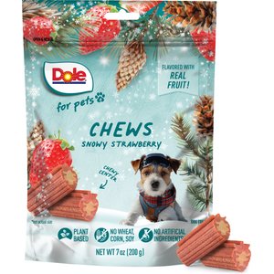 Dole Winter Snowy Strawberry Plant-Based Soft & Chewy Dog Treats, 7.05-oz bag