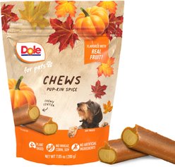 Dole Fall Pup-Kin Spice Pumpkin Plant-Based Soft & Chewy Dog Treats, 7.05-oz bag