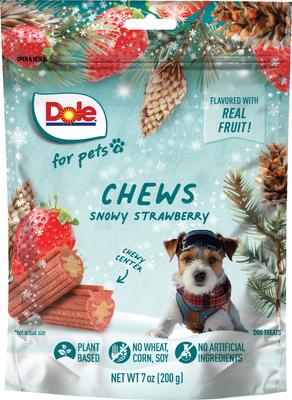 Show full view: Dole Winter Snowy Strawberry Plant-Based Soft & Chewy Dog Treats, 7.05-oz bag slide 4 of 4
