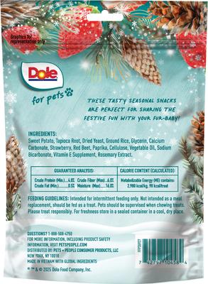 Show full view: Dole Winter Snowy Strawberry Plant-Based Soft & Chewy Dog Treats, 7.05-oz bag slide 3 of 4