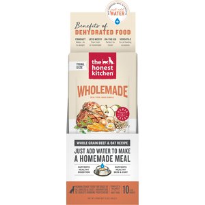The Honest Kitchen Human Grade Wholemade Whole Grain Beef & Oat Dehydrated Dog Food, 1.5-oz box, 10 count