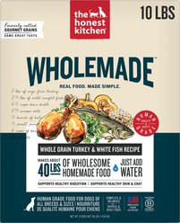 The Honest Kitchen Human Grade Wholemade Whole Grain Turkey & White Fish Dehydrated Dog Food, 10-lb box