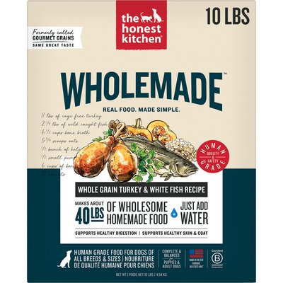 The Honest Kitchen The Honest Kitchen Human Grade Wholemade Whole Grain Turkey & White Fish Dehydrated Dog Food, 10-lb box