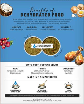 Show full view: The Honest Kitchen Human Grade Wholemade Grain-Free Turkey Dehydrated Dog Food, 7-lb box slide 3 of 12