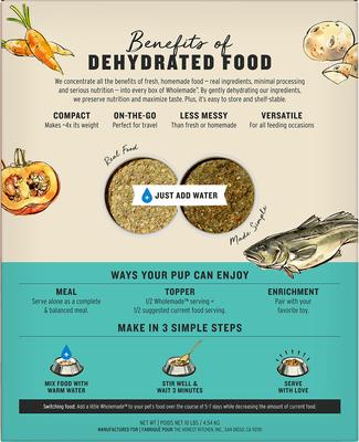 Show full view: The Honest Kitchen Human Grade Wholemade Whole Grain Fish & Oats Dehydrated Dog Food, 10-lb box slide 4 of 13