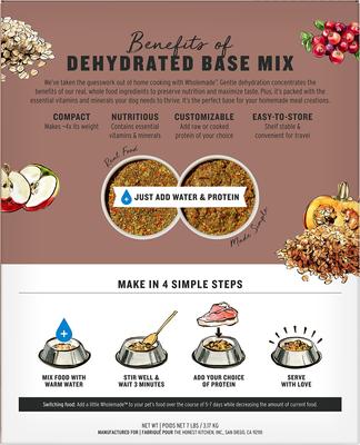 Show full view: The Honest Kitchen Human Grade Wholemade Grain-Free Fruit & Veggie Base Mix Dehydrated Dog Food, 3-lb box slide 4 of 13