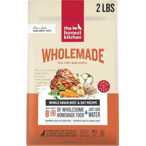 The Honest Kitchen Human Grade Wholemade Whole Grain Beef & Oat Dehydrated Dog Food, 2-lb box