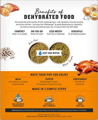 Show full view: The Honest Kitchen Human Grade Wholemade Limited Ingredient Duck & Sweet Potato Dehydrated Dog Food, 10-lb box slide 3 of 12