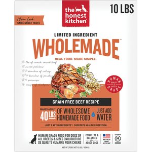 The Honest Kitchen Wholemade Limited Ingredient Beef Dehydrated Dog Food, 10-lb box