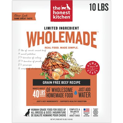 The Honest Kitchen The Honest Kitchen Human Grade Wholemade Limited Ingredient Beef Dehydrated Dog Food, 10-lb box