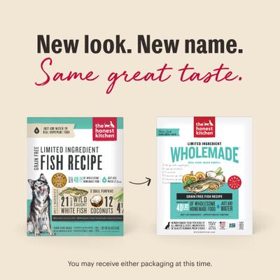 Show full view: The Honest Kitchen Human Grade Wholemade Limited Ingredient Fish Dehydrated Dog Food, 10-lb box slide 3 of 13