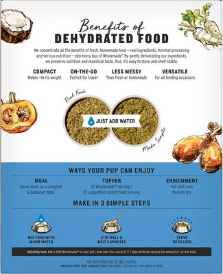 Show full view: The Honest Kitchen Human Grade Wholemade Limited Ingredient Turkey Dehydrated Dog Food, 10-lb box slide 4 of 13