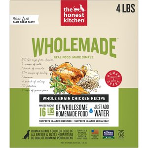 The Honest Kitchen Human Grade Wholemade Whole Grain Chicken Dehydrated Dog Food, 4-lb box
