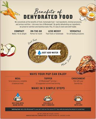 Show full view: The Honest Kitchen Human Grade Wholemade Whole Grain Beef & Oat Dehydrated Dog Food, 10-lb box slide 3 of 12