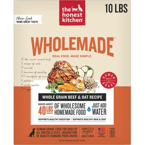 The Honest Kitchen Wholemade Whole Grain Beef & Oat Dehydrated Dog Food, 10-lb box