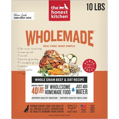 The Honest Kitchen The Honest Kitchen Human Grade Wholemade Whole Grain Beef & Oat Dehydrated Dog Food, 10-lb box