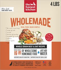 The Honest Kitchen Human Grade Wholemade Whole Grain Beef & Oat Dehydrated Dog Food, 4-lb box