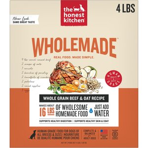 The Honest Kitchen Human Grade Wholemade Whole Grain Beef & Oat Dehydrated Dog Food, 4-lb box